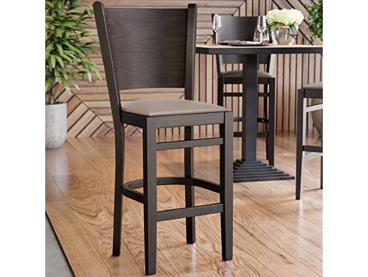 GGMMÖBEL 2er-Set Armando Bistro Barhocker Taupe Leder Gastro Barhocker