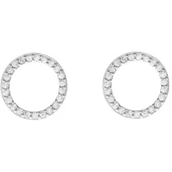 LEAF - OHRSTECKER CIRCLE OF LIFE MIT ZIRKONIA - silber