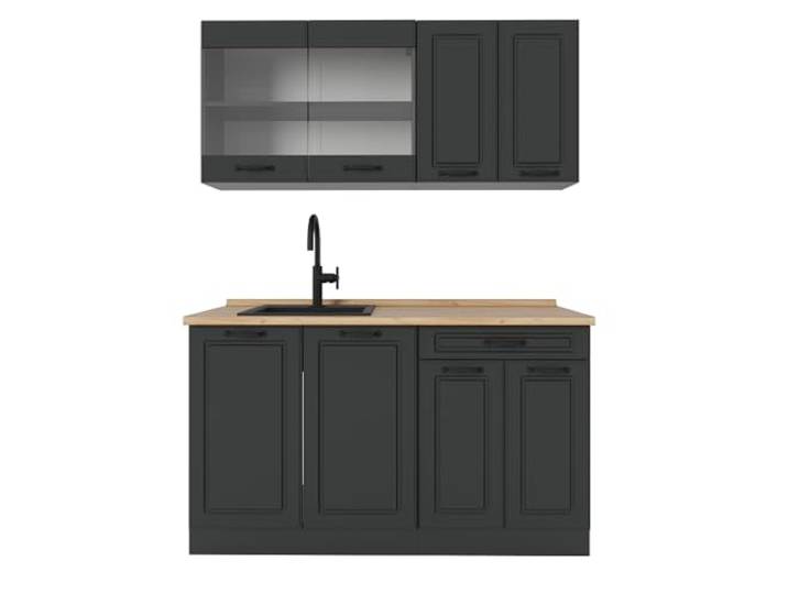 Vicco Küchenzeile R-Line, Anthrazit Landhaus, 140 cm