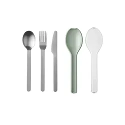 Mepal Besteckset "To Go"  Ellipse ¦ grün ¦ Edelstahl,Kunststoff ¦ Maße (cm): B: 5,1 H: 2,3