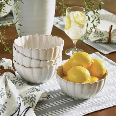 Ceramic Fluted Bowl, Set Of Four - Grandin Road