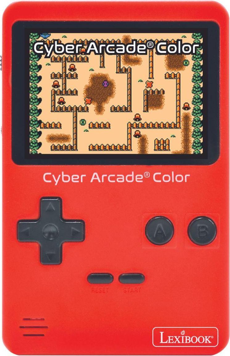 Lexibook Cyber Arcade Color draagbare retro-gameconsole met 200 spellen en 2,8 inch LCD-kleurendisplay, rood, JL2389