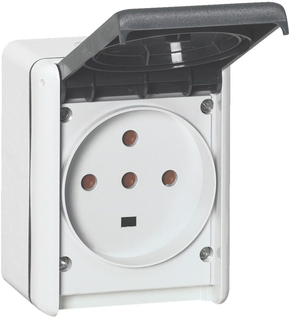 Prise étanche 3P+T+N PLEXO complet gris IP44 32 A LEGRAND 055877 Gris