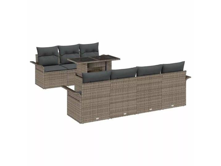 VidaXL - Modulare sofagarnitur poly-rattan, One Size, Grau