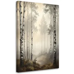 BILD auf Leinwand, Bäume Birkenwald Landschaft Landschaft