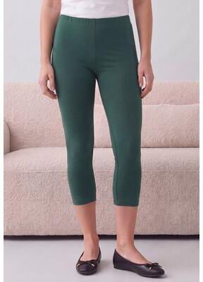 Plus Size Women's Plus Size Essential Stretch Capri Legging by Roaman's in Emerald Green (Size 38/40) Activewear Workout Yoga Pants