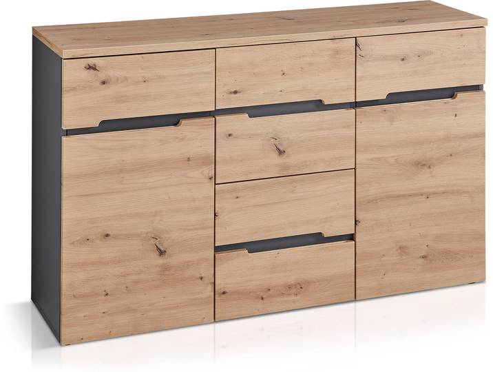 MAILAND Kommode V, Material MDF, Artisan eichefarbig
