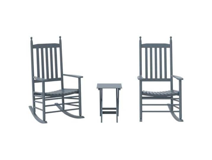 Grauer Schaukelstuhl mit Klapptisch, Pappelholz, Terrasse und für Stabiler Pappelholz-Gestell, Ergonomischer Schalt, Klappbarer Seitentisch, Leichtbau bis 110 kg