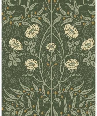 Seabrook Designs Stenciled Floral Pre-Pasted Wallpaper