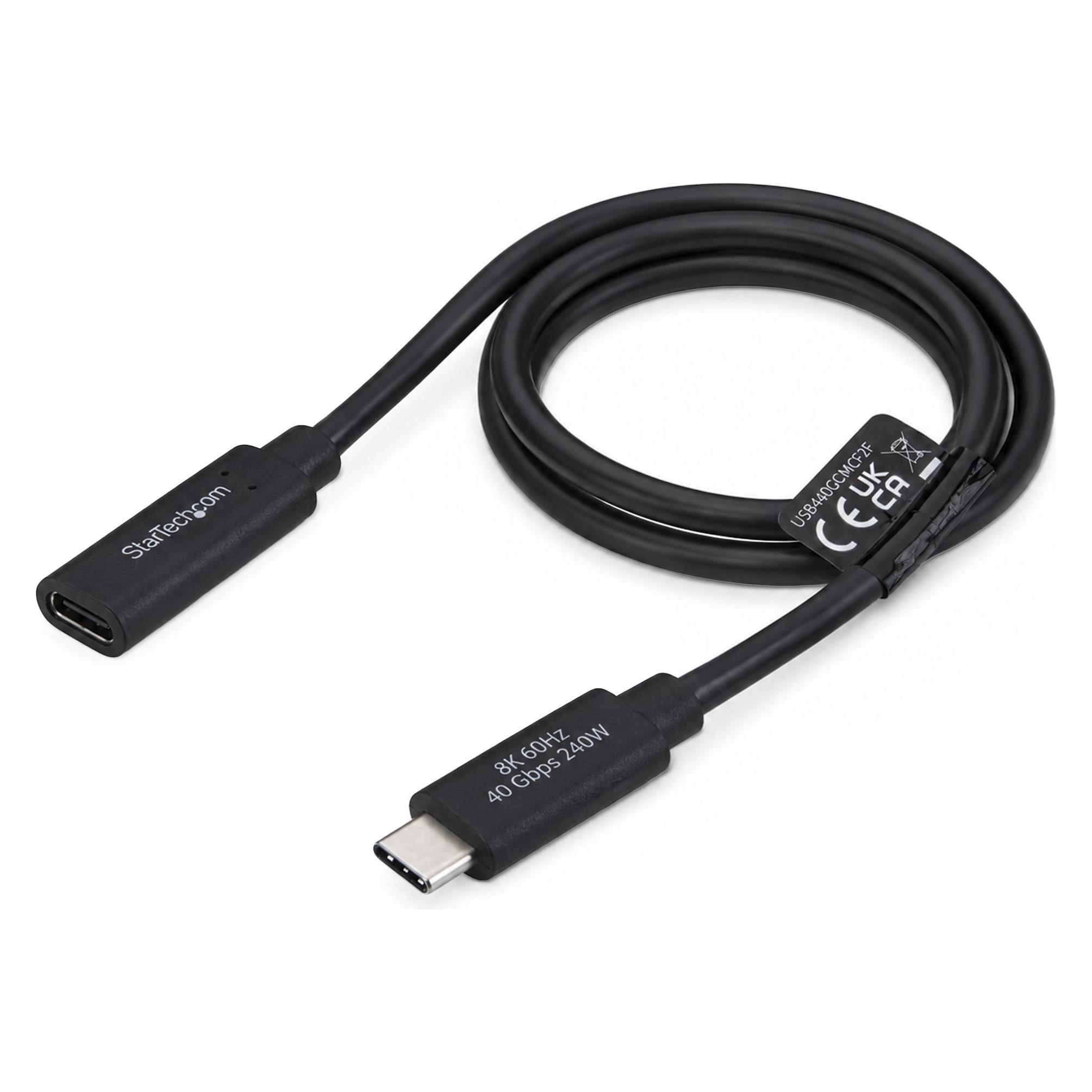 StarTech USB4 Extension Cable (0.60 m, USB 4, 240 W) (USB440GCMCF2F)