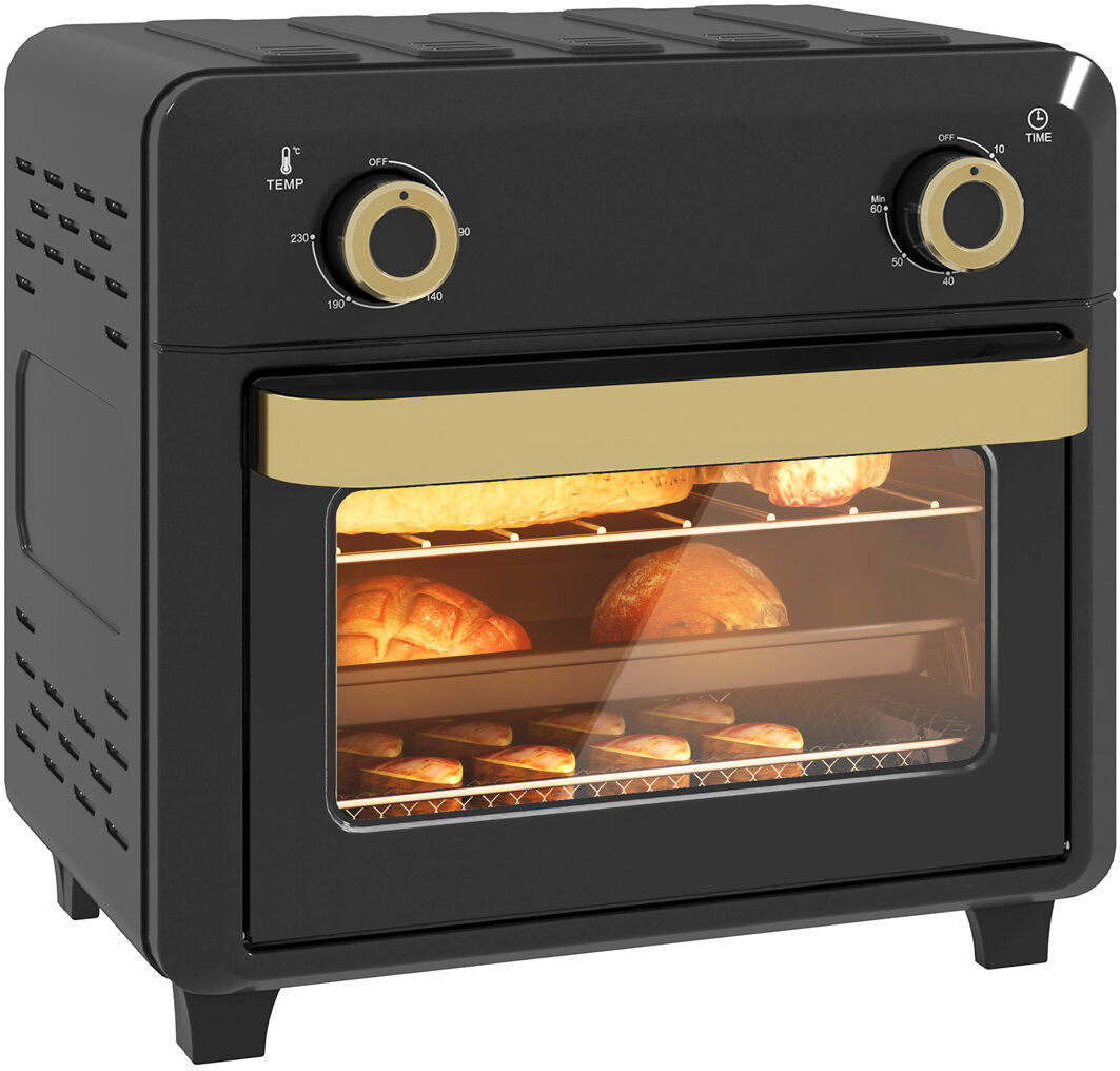 HOMCOM 10L Air Fryer Oven Electric Oven Grill Roast Bake 1000W Black 10L