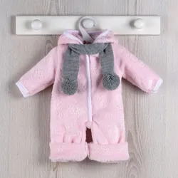 Así Puppenkleidung – Rosa Fleece-Strampler, 43 cm