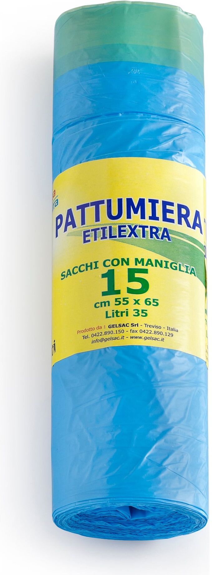 Set sacchi spazzatura Gel Sac CO955138 con maniglie Azzurro