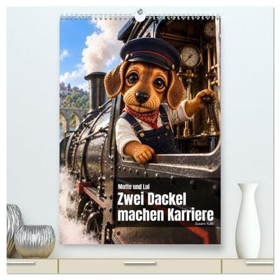 Motte und Lui. Zwei Dackel machen Karriere. (hochwertiger Premium Wandkalender 2027 DIN A2 hoch), Kunstdruck in Hochglanz