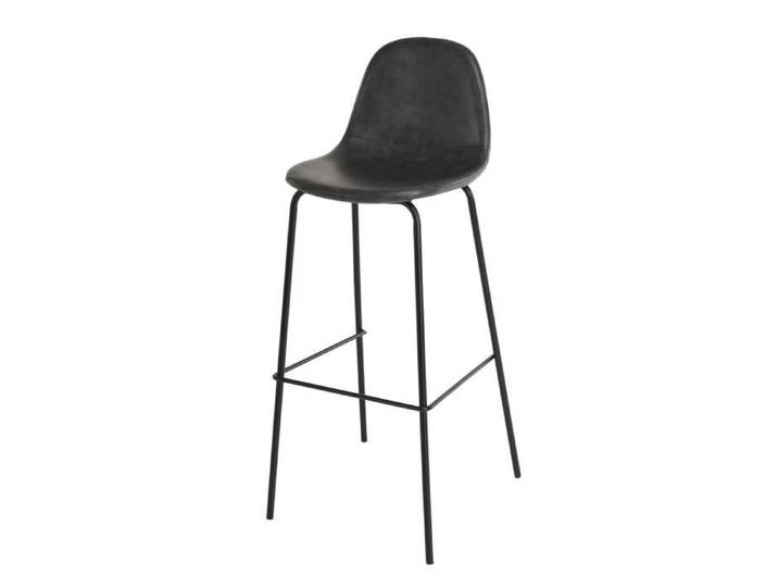 MACABANE AUGUSTIN - Lot de 2 tabourets de bar John noir hauteur d'assise 80cm