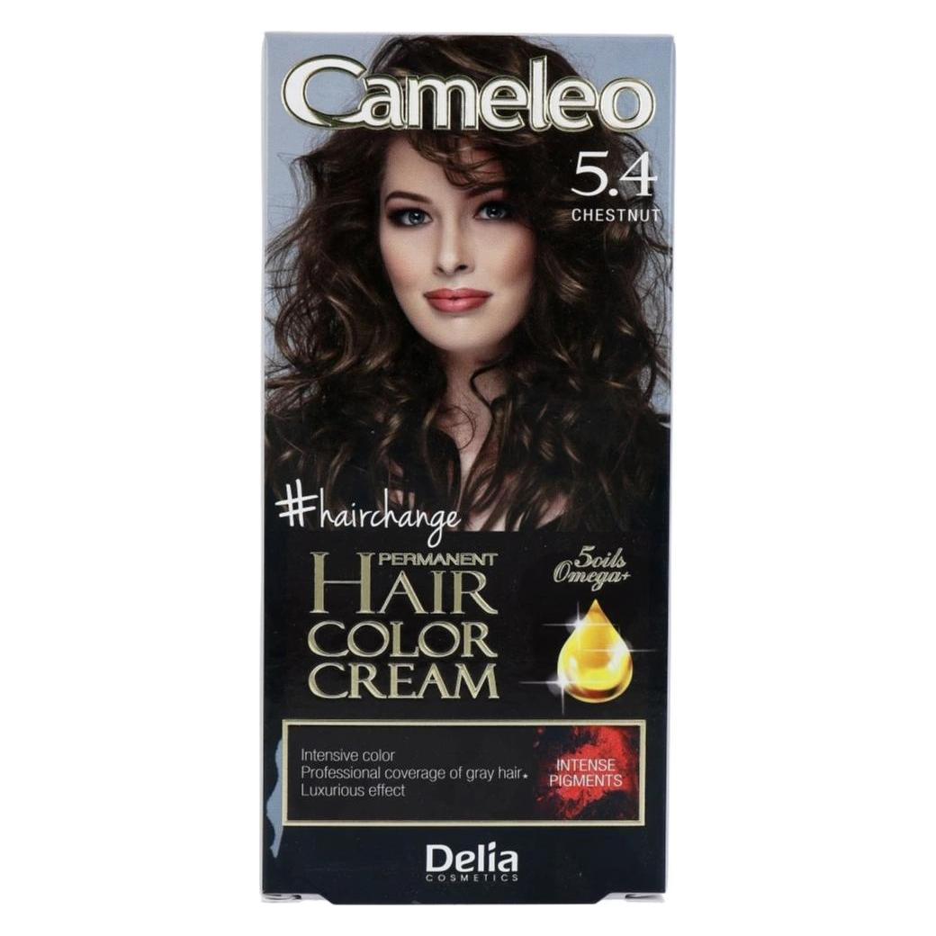 Delia Cosmetics Cameleo Permanente Haarfarbe Creme Kastanie Intensive Farbe & Schutz 5 Öle + Omega Plus Säuren (5.4 Braun) (41909912)
