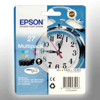 3 Epson Tinten C13T270540 Multipack CMY 27