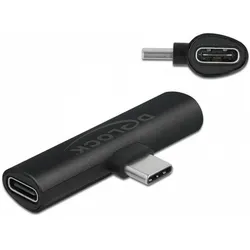 Delock USB 2.0 Adapter Typ-C-Stecker zu 2x Typ-C-Buchse (USB-C, USB-C), USB Adapter, Schwarz