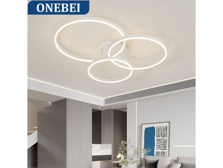 Lustre de plafond à anneau LED nordique, salon, salle à manger, chambre à coucher, cuisine, ludéviation, appareils ménagers