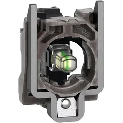 Schneider Electric ZB4BVM1 Lampenfassung mit Befestigungsflansch, Harmony XB4, Metall, weiß, universelle LED, Schraubklemme, 230-240V AC