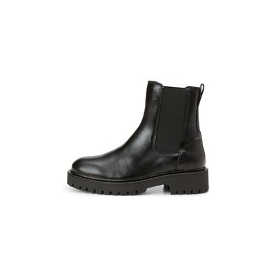 Chelseaboots MARC O'POLO "Model Phia 14", Damen, Gr. 40, Synthetik, schwarz, Elastischer Einsatz, Leder, unifarben, Schuhe Chelseaboots, Stiefelette, Schlupfboots mit Profilsohle