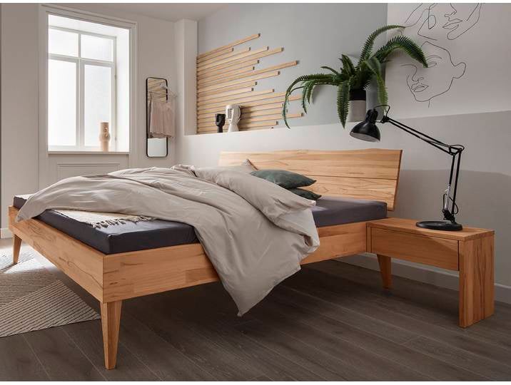 Doppelbett 'Astoria' 160x200cm Kernbuche geölt