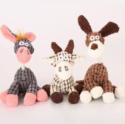 Uplift Treasures Plush Squeaky Dog Chew Toy 3pcs