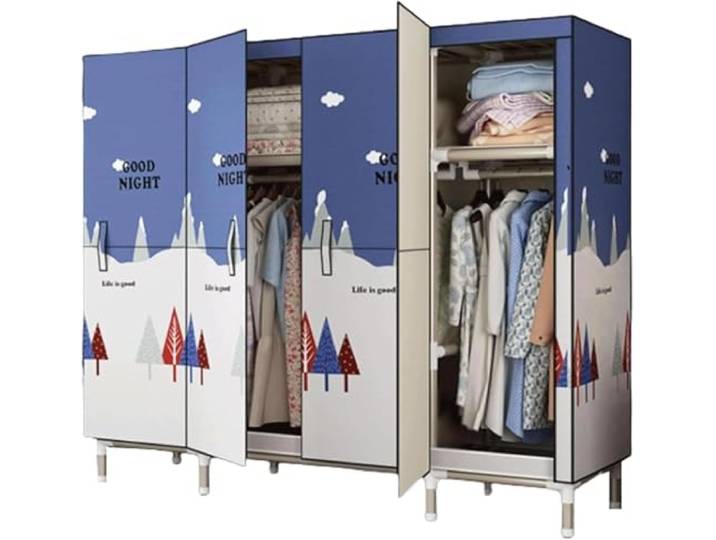 LoiYtrd Stahl-Kleiderschrank, platzsparend, tragbar, Heimmode(B,66in)