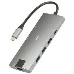 Helden Hub USB-C pour Macbook&PC 8 ports: USB x 3 + HDMI 4k*2k@30Hz +RJ45 1000Mbit/s + (USB-C, 8 Ports), Dockingstation + USB Hub