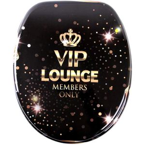 Sanilo WC-Sitz VIP Lounge A685351, oval, aus Holz, mit Absenkautomatik & Metallscharnier, mit Motiv