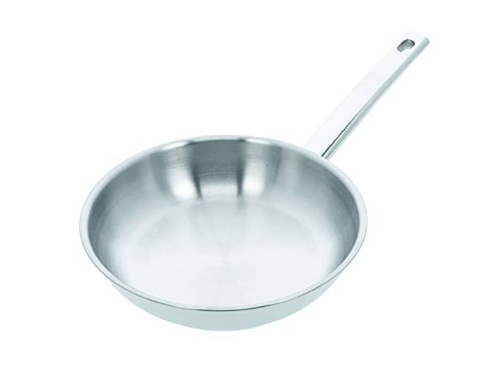 demeyere Classico 3 Hochwertige Bratpfanne fuer Induktion und alle anderen Herdarten, Induktionpfanne aus Edelstahl mit Aluminiumkern, 10 Jahre Qualitaets-Garantie, 28 cm gross