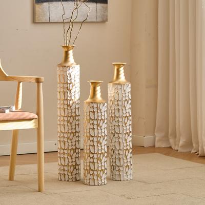Kodotan sofa Floor Vases Gold Large Vases - 32/28/24 inch Decorative High Vases Set of 3 for Home Decor Vintage Large Vases