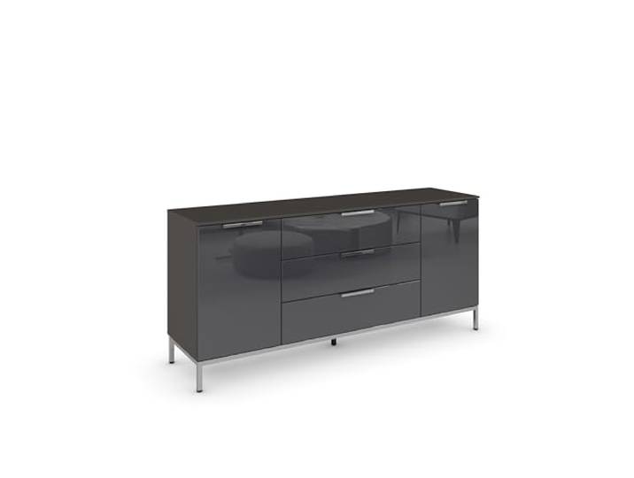 Rauch Möbel Flipp, Kommode, Farbe Glas Basalt/Graphit, Breite 160 cm