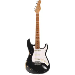 Redwood RELICS 50s S-Style Paulownia RST BLK - E-Gitarre