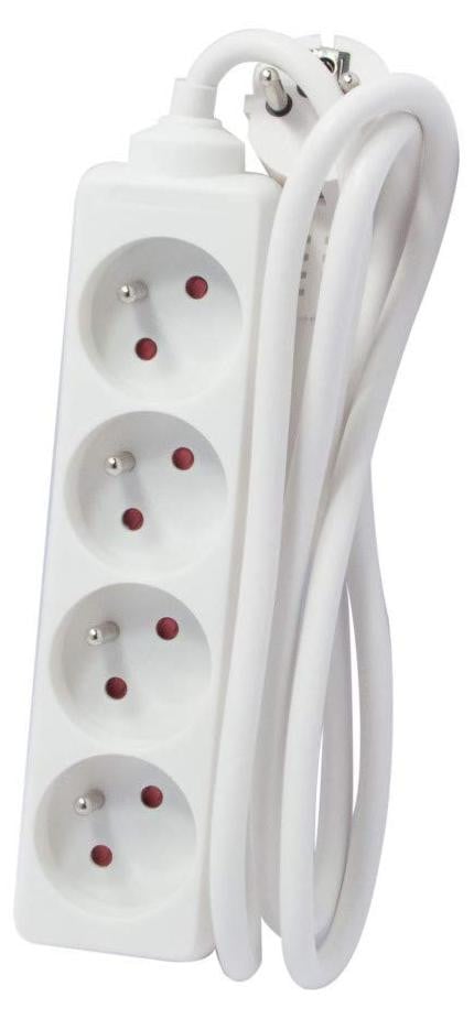 Chacon stekkerdoos met 4 stopcontacten, Wit, 1,5 meter, 16A