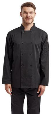 Artisan Collection by Reprime RP657 Recycled Chef Coat in Black size 2XL   65/35 polyester/cotton