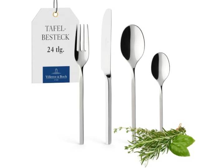 Villeroy & Boch NewWave Tafelbesteck (24-teilig), für bis zu 6 Personen, Glanz, Edelstahl