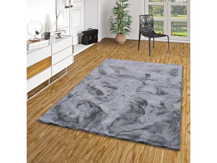 Pergamon Luxus Super Soft Fellteppich Plush Grau Meliert in 7 Größen