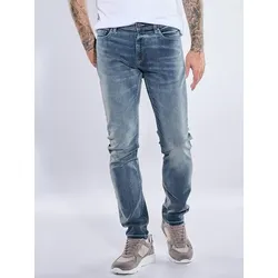 emilio adani Herren Super-Stretch-Jeans mit grauem Schleier Blau slim fit uni - 30/30