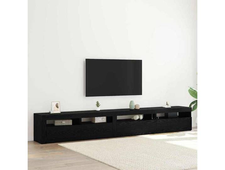 NEW 2026  Ensemble meuble TV lot de 3 Placards TV Chêne noir 270x35x40 cm L7990