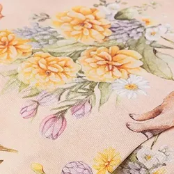 Dekostoff Vintage Ostern "Lorena", natur-color
