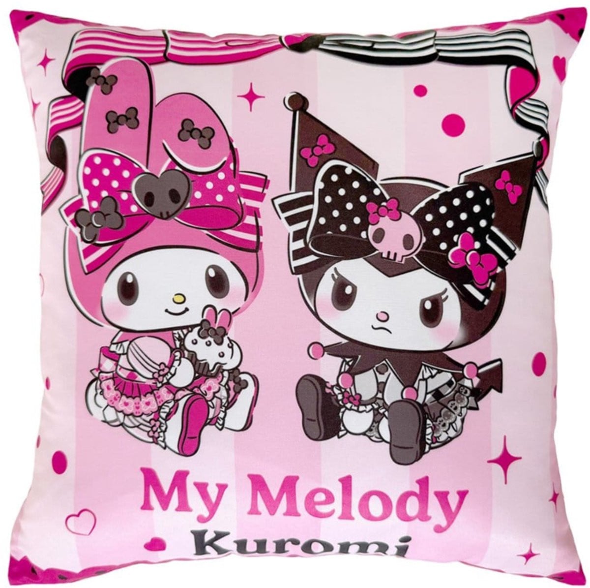 Sakami Merchandise Sanrio Party Series Kussens Kuromi & My Melody - Roze/Zwart - 35 x 35 cm