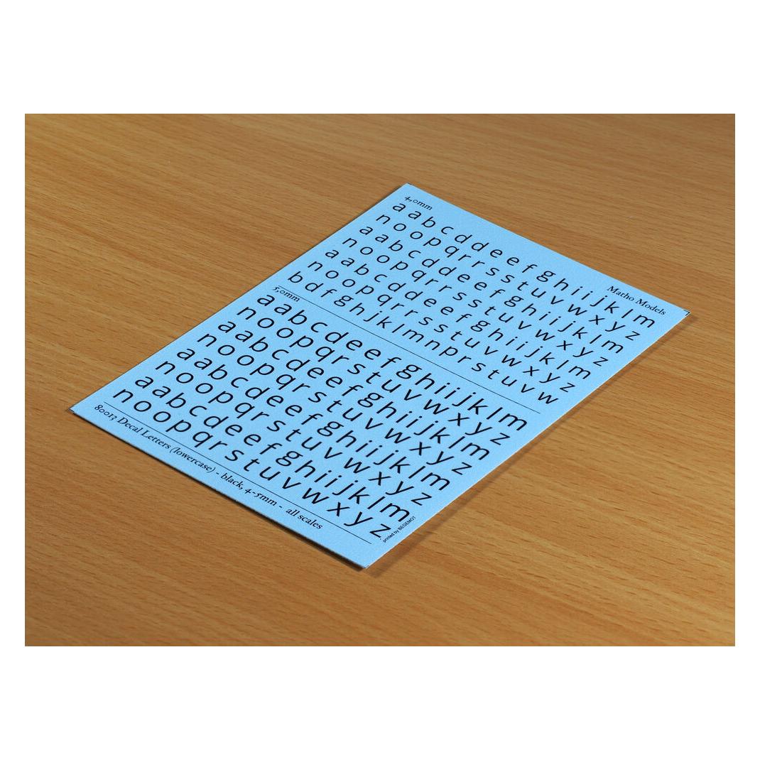 Matho Models Decal Letters (lowercase) - black, 4-5mm (80013)