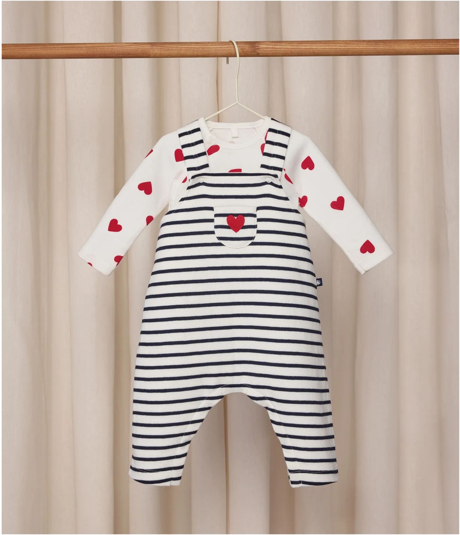 Petit Bateau Ensemble Body et Salopette Blanc 12 mois