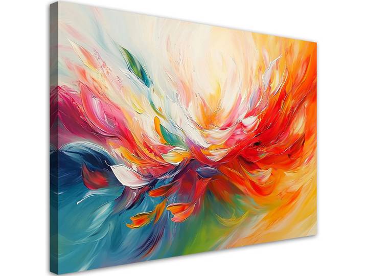 Feeby Leinwandbild Ausdruck der Farben Abstrakt 100x70cm, Mehrfarbig, Rechteckig, 100x70 cm, Bilder & Rahmen, Bilder, Leinwandbilder