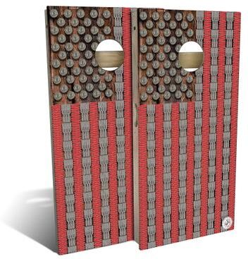 Skip's Garage American Flag Bullets Outdoor Cornhole Board Set