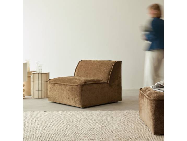 Quinto - Sessel aus camel-farbenem Stoff - N/A
