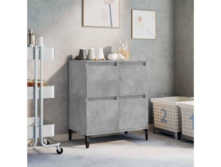 RJPLMFV Anrichte, grau, Beton, 60 x 35 x 70 cm, aus Ingenieurholz Langlebige Aufbewahrung, feuchtigkeitsbeständig, Wandbefestigung inklusive, Montageanleitung (evtl. nicht in deutscher