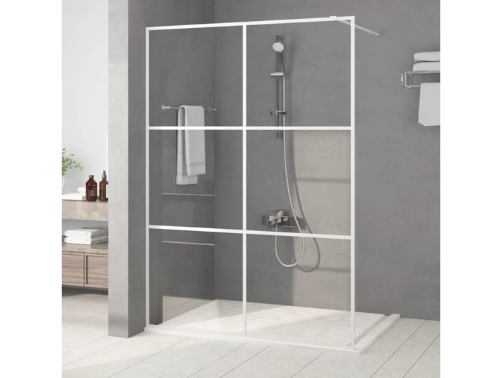 vidaXL Duschwand für Begehbare Dusche Weiß 140x195 cm ESG-Klarglas