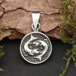 Drachensilber Fische Schmuck Astrologie Sternzeichen 925 Silber Anhänger Schmuck - Silber